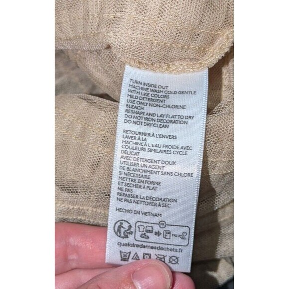 Kimchi Blue Dress XS Women's Cream Ruffle Trim Rosette One Shoulder Leg Slit - Picture 9 of 10